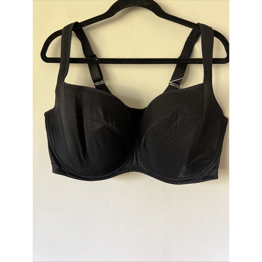NWT HSIA Size 42G Women's Black Underwire T-Shirt Bra with Shimmer